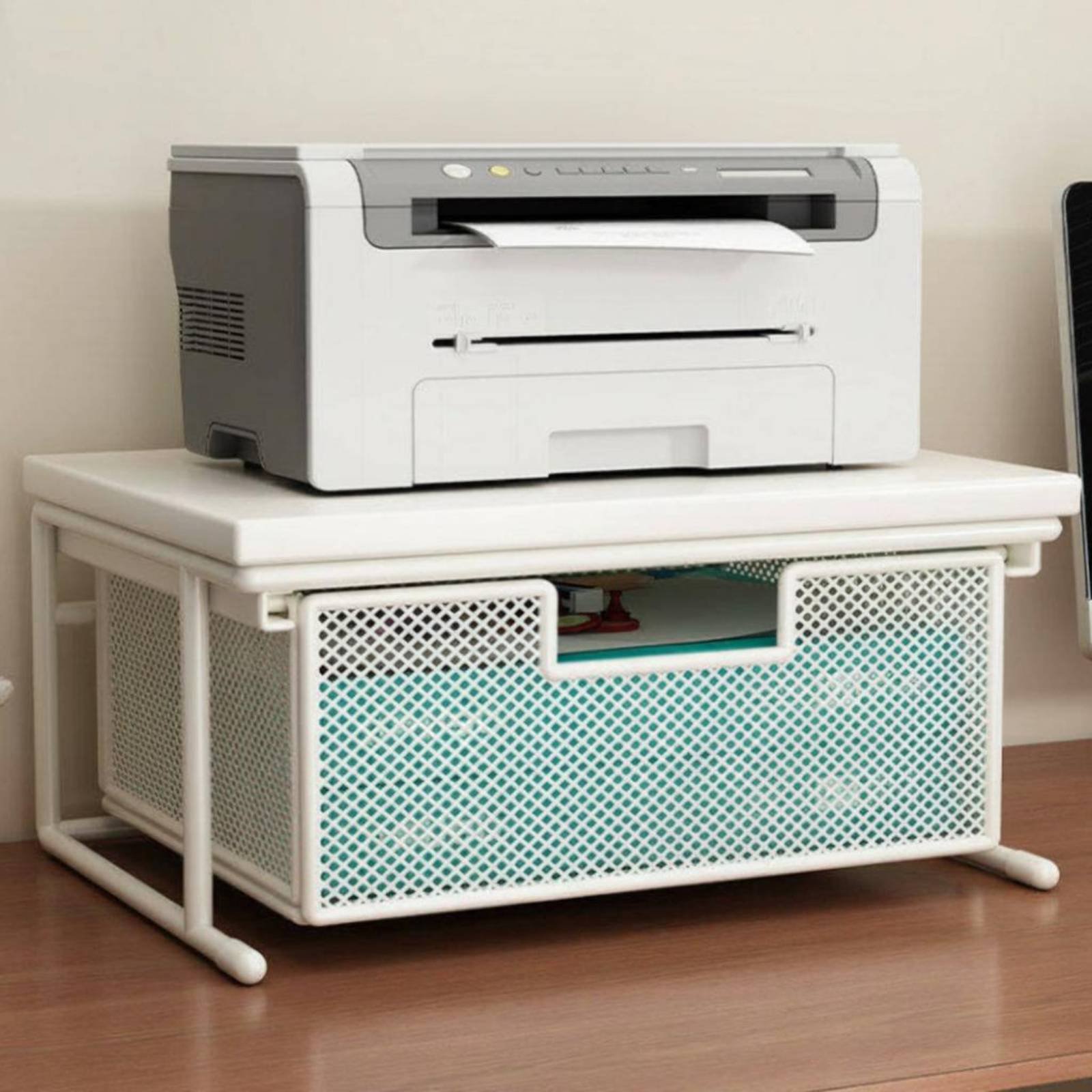 Printer Stand - حامل طابعة مع درج لتوفير المساحة،