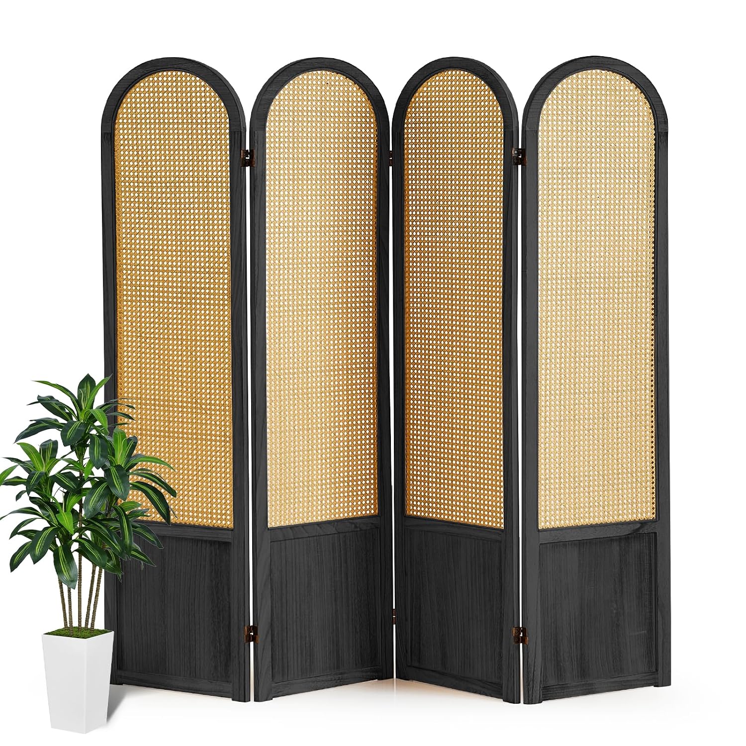 Partition Screen Divider - فاصل غرفة قابل للطي من الروطان