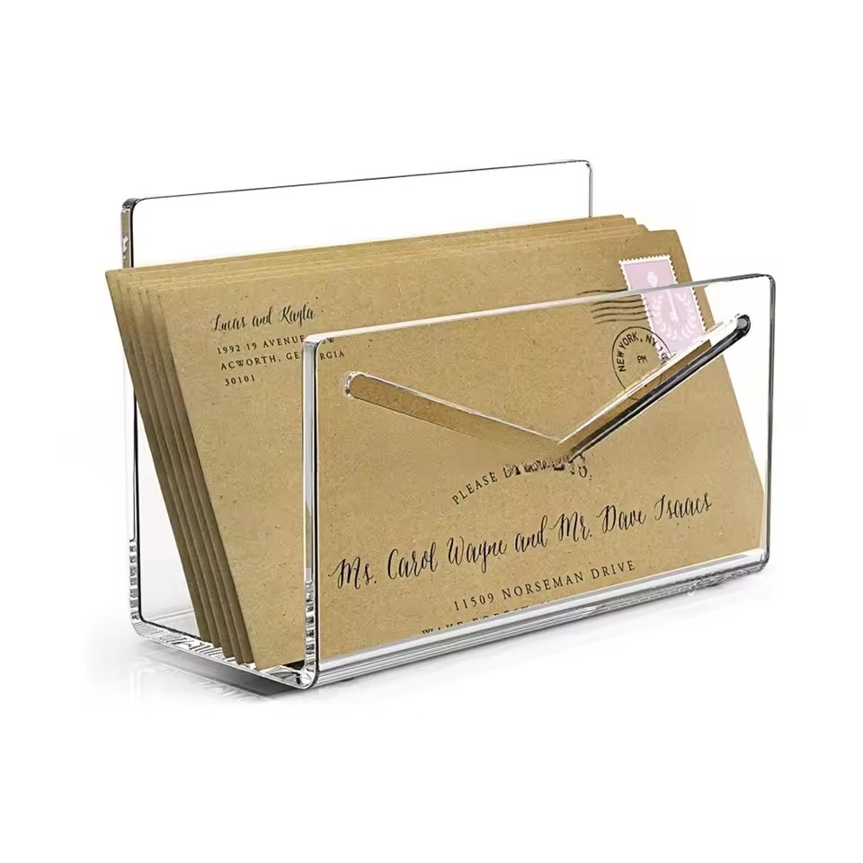 Desk Organizer - منظم بريد أكريليك، حامل رسائل شفاف