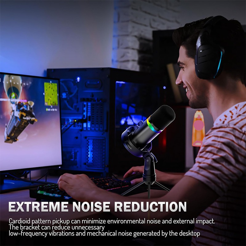Monitor Stand - ميكروفون ألعاب USB مع حامل ذراع