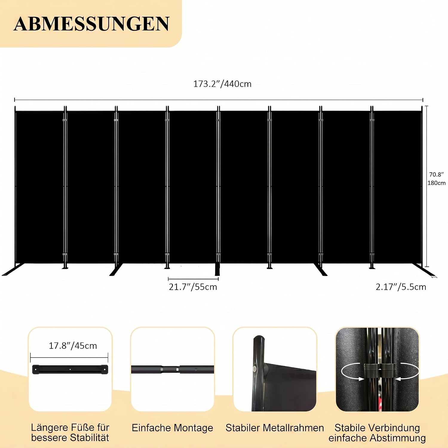 حاجز غرفة قابل للطي من 8 ألواح - مراجعة Partition Screen Divider وسعره